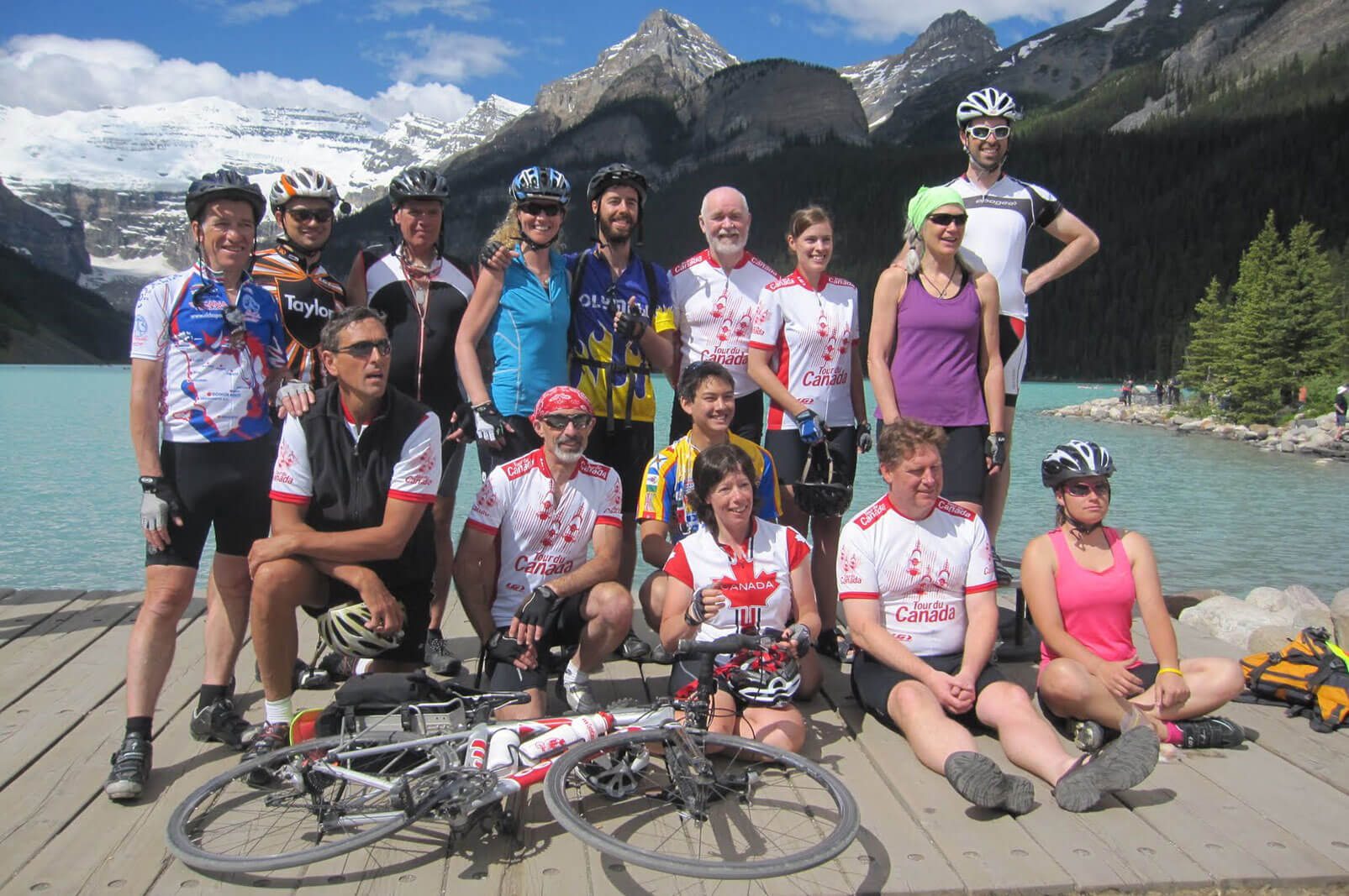 Tour du Canada Cyclists at Lake Louise